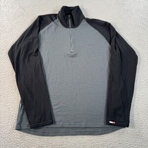 Icebreaker Merino BodyFit 260 Shirt Men XL Gray Colorblock Baselayer Wool 1/4Zip